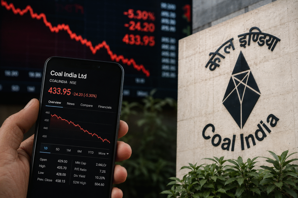 The Coal India share price tumbled over 5% on Wednesday
