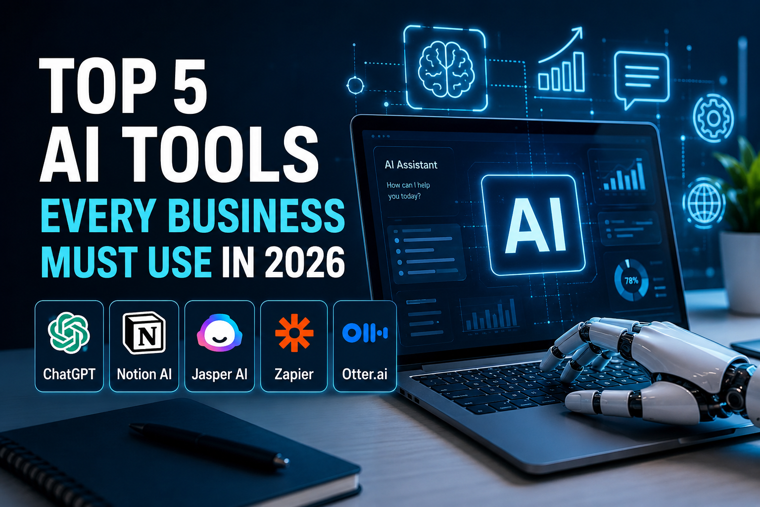 Top 5 Artificial Intelligence (AI) tools that business should use in 2026.