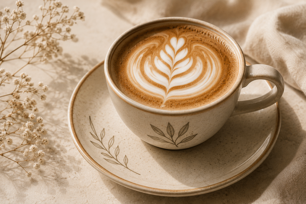 Speckled Latte with Dried Flowers